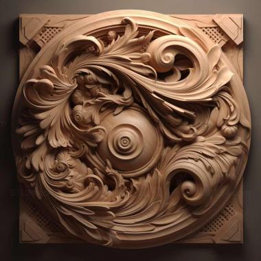 Patterns and decorations stl shaped 1 3d model